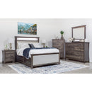 Mako Wood Furniture Megan Full Upholstered Bed with Storage Megan M-6000-ST-UP-DBL Double Upholstered Storage Bed - Semi-Grey IMAGE 2
