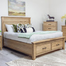  Mako Wood Furniture Harlow Full Upholstered Bed with Storage DRSG-300-FBST-DBL IMAGE 1