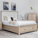  Mako Wood Furniture Ellesmere Full Upholstered Bed with Storage DRSG-200-FBST-UP-DBL IMAGE 1