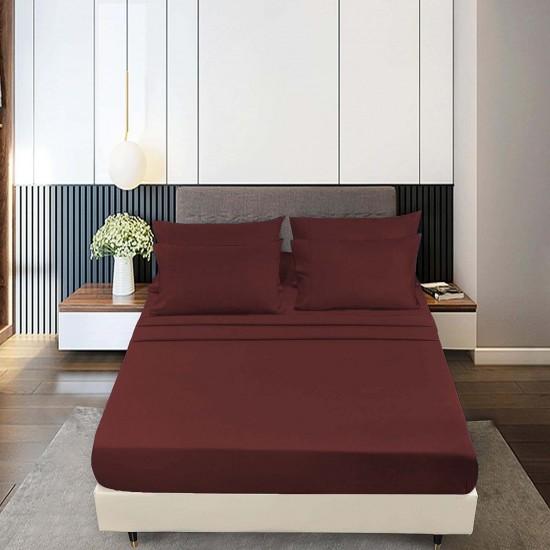 Star Night Import & Export Bedding Sheet Sets BSC68-01 Sheet Set - Burgundy (Full) IMAGE 1