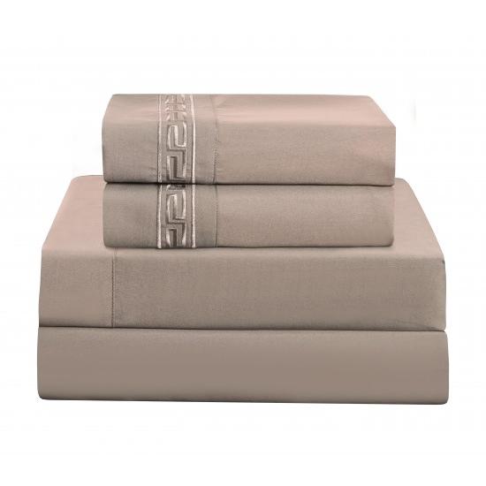 Star Night Import & Export Bedding Sheet Sets HLB001 Sheet Set - Taupe (Twin) IMAGE 1