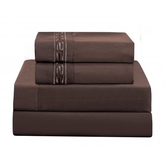 Star Night Import & Export Bedding Sheet Sets HLB001 Sheet Set - Chocolate (Twin) IMAGE 1