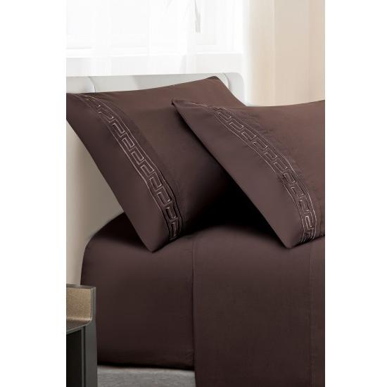 Star Night Import & Export Bedding Sheet Sets HLB001 Sheet Set - Chocolate (Twin) IMAGE 2