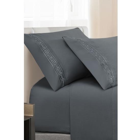 Star Night Import & Export Bedding Sheet Sets HLB001 Sheet Set - Charcoal (Twin) IMAGE 2