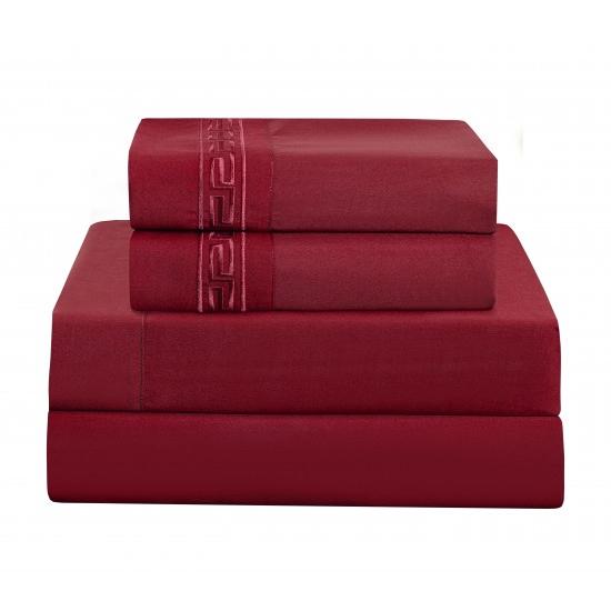 Star Night Import & Export Bedding Sheet Sets HLB001 Sheet Set - Burgundy (Twin) IMAGE 1