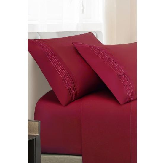 Star Night Import & Export Bedding Sheet Sets HLB001 Sheet Set - Burgundy (Twin) IMAGE 2