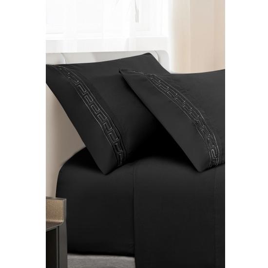 Star Night Import & Export Bedding Sheet Sets HLB001 Sheet Set - Black (Twin) IMAGE 2