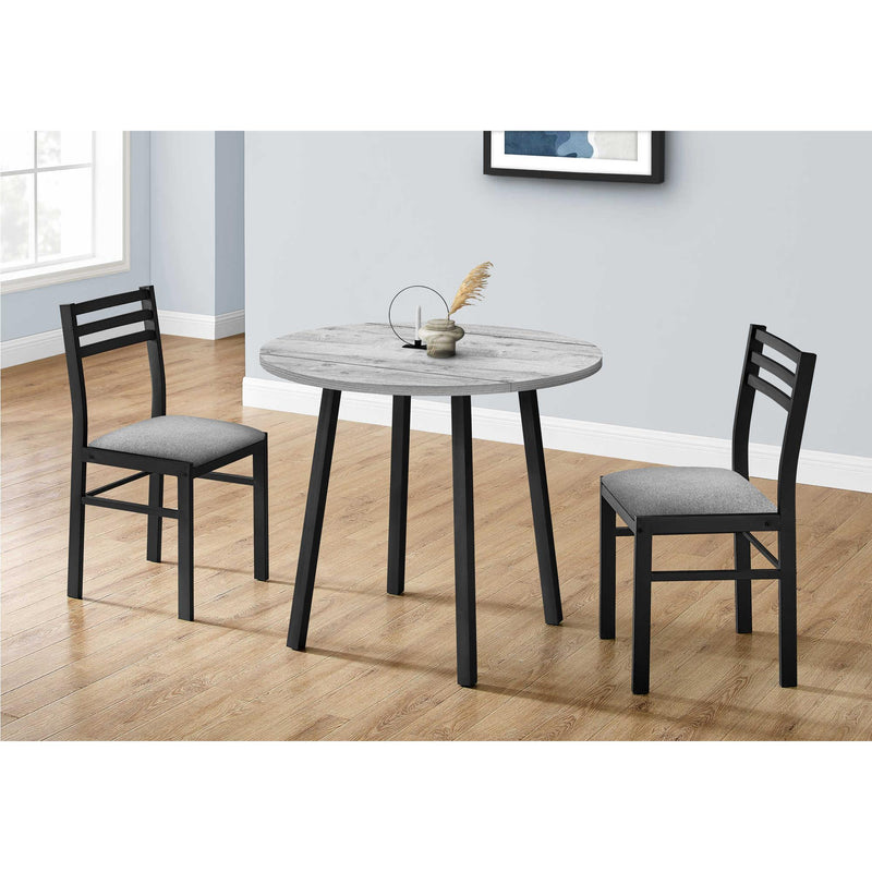 Monarch I 1007 3 pc Dining Set - Grey/Black IMAGE 11