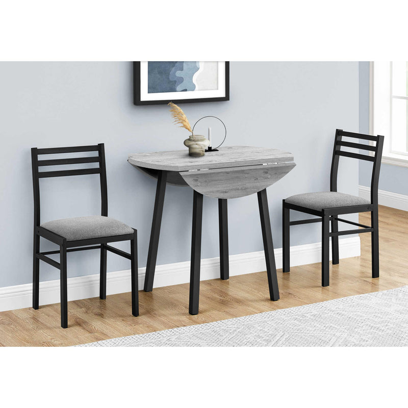 Monarch I 1007 3 pc Dining Set - Grey/Black IMAGE 12