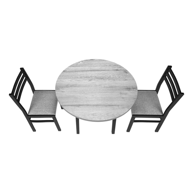 Monarch I 1007 3 pc Dining Set - Grey/Black IMAGE 3