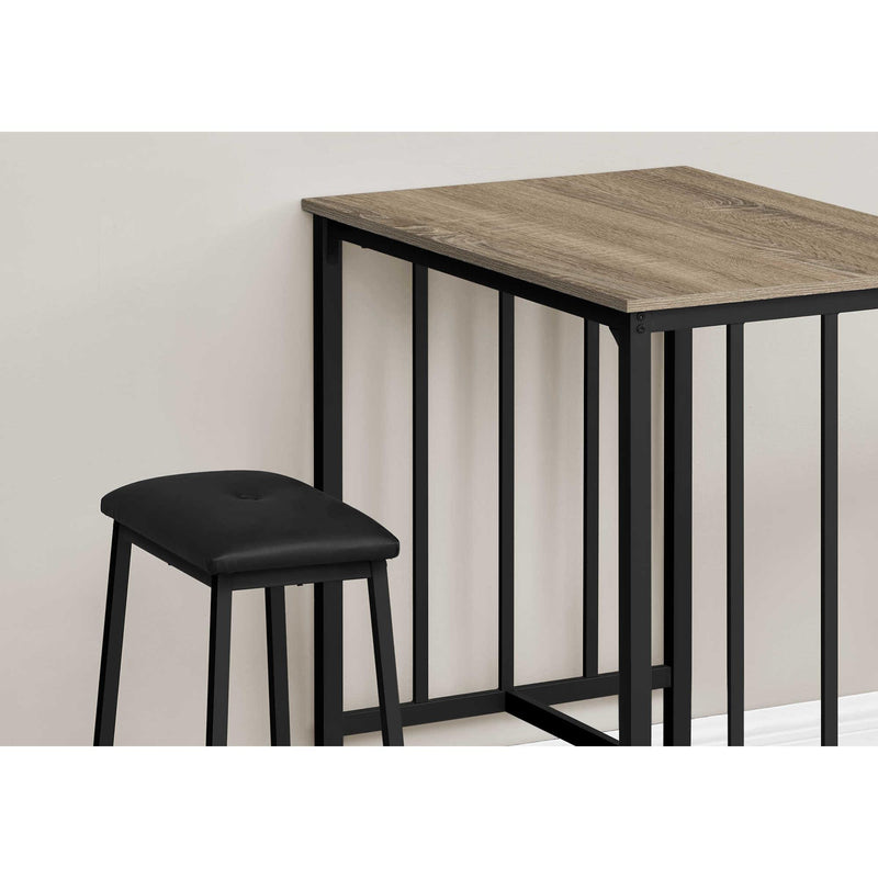 Monarch I 1143 3 pc Dining Set - Dark Taupe/Black IMAGE 3