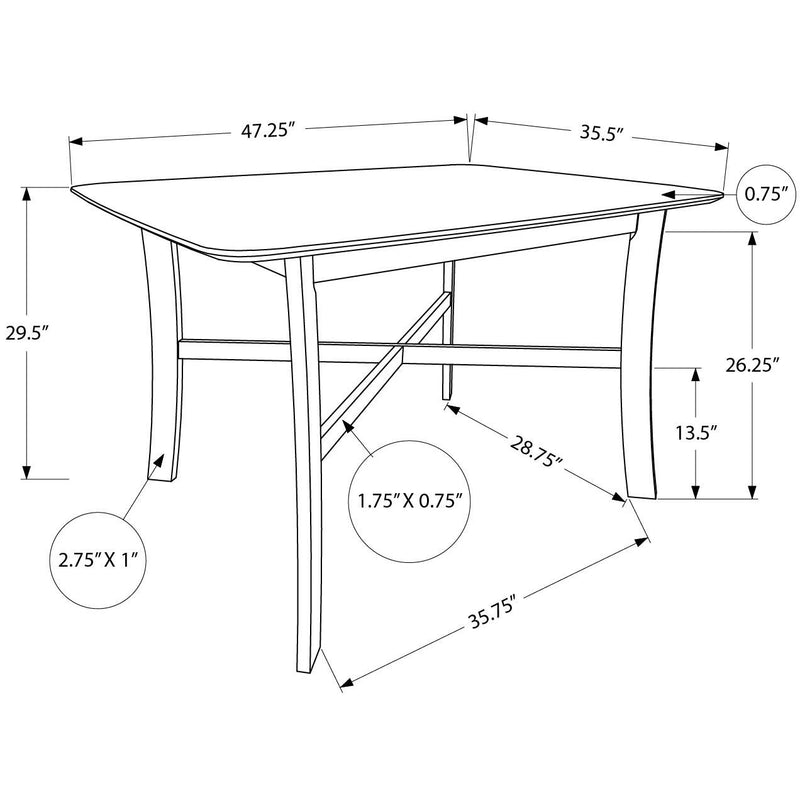 Monarch I 1328 Dining Table - Cream/Oak IMAGE 4