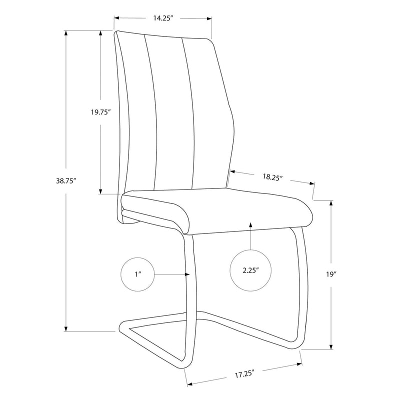 Monarch I 1061 39"H Dining Chair -/Grey Fabric/Chrome IMAGE 10