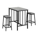 Monarch I 1144 3Pcs Counter Height Dinette - Grey Top/Black Metal IMAGE 3