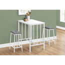 Monarch I 1147 3Pcs Counter Height Dinette - White Top/White Metal IMAGE 1