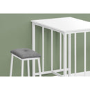 Monarch I 1147 3Pcs Counter Height Dinette - White Top/White Metal IMAGE 2