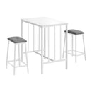 Monarch I 1147 3Pcs Counter Height Dinette - White Top/White Metal IMAGE 3