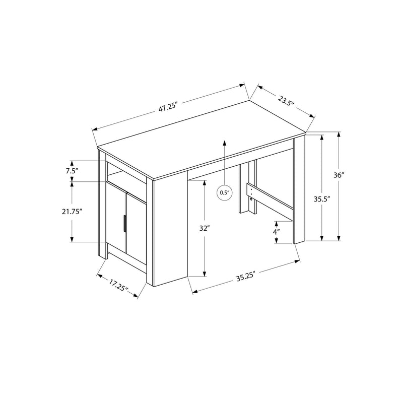 Monarch I 1204 24"X 48" Counter Height Dining Table - Grey IMAGE 3