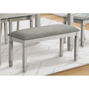 Monarch I 1257 41"L Bench - Upholstered Grey Fabric IMAGE 1