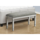 Monarch I 1257 41"L Bench - Upholstered Grey Fabric IMAGE 2