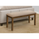 Monarch I 1317 42"L Bench - Brown Walnut/Beige Fabric IMAGE 2