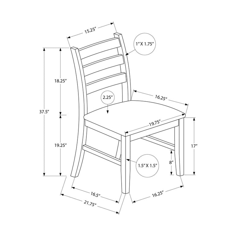 Monarch I 1332 37"H Dining Chair - Espresso/Black Pu Seat IMAGE 10