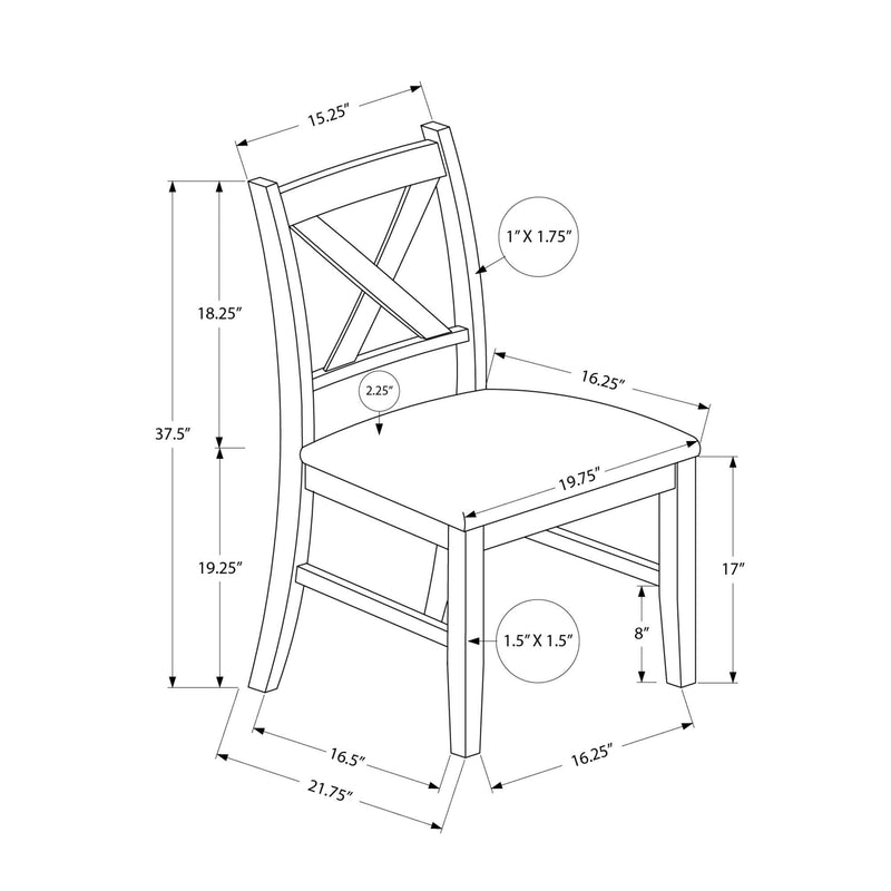 Monarch I 1333 37"H Dining Chair - Espresso/Black Pu Seat IMAGE 4