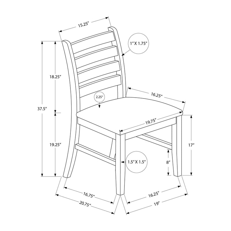 Monarch I 1342 38"H Dining Chair - Upholstered Brown Fabric IMAGE 4