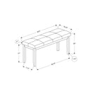 Monarch I 1377 44"L Bench - Grey/Cream Fabric Seat IMAGE 10