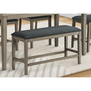 Monarch I 1383 46"L Bench - Antique Grey/Black Fabric Seat IMAGE 1