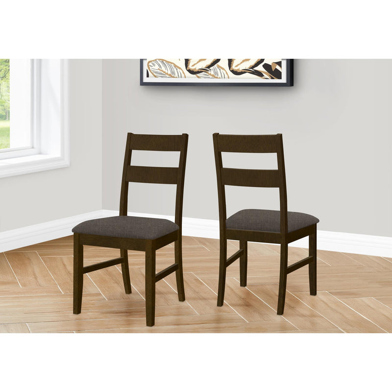 Monarch I 1396 37"H Dining Chair - Brown Walnut/Brown Fabric IMAGE 1