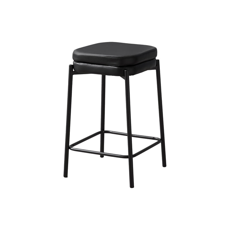 Monarch I 2225 Counter Height - Black Pu/Black Metal IMAGE 2