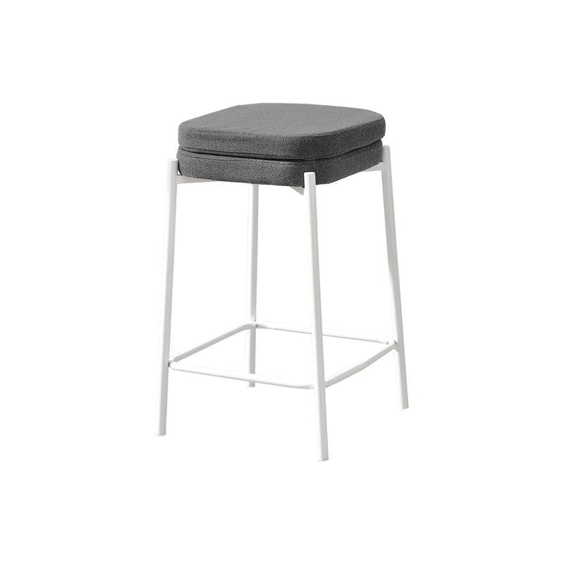 Monarch I 2227 Counter Height - Grey Fabric/ White Metal IMAGE 2