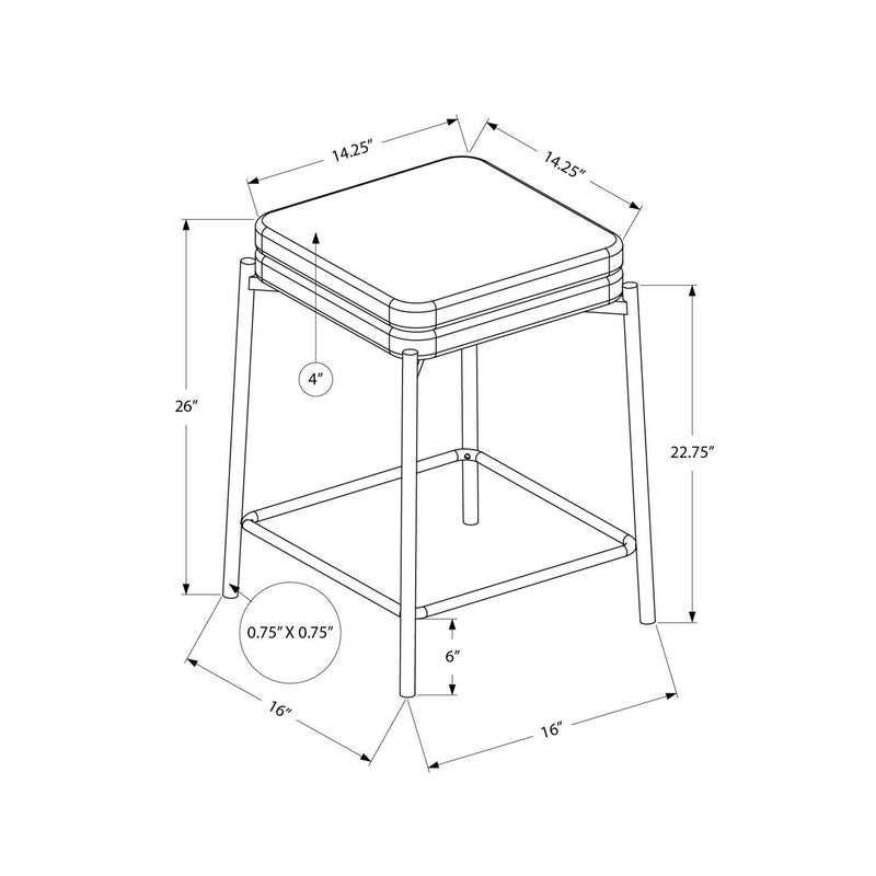 Monarch I 2227 Counter Height - Grey Fabric/ White Metal IMAGE 3