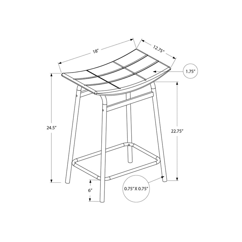 Monarch I 2385 Counter Height - Grey Fabric/ Black Metal IMAGE 3