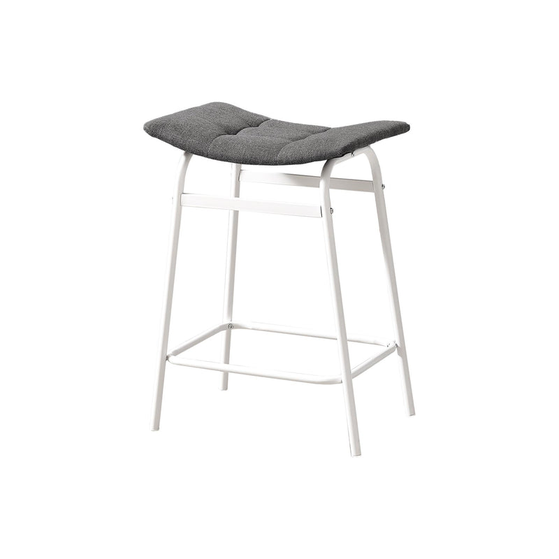 Monarch I 2387 Counter Height - Grey Fabric/ White Metal IMAGE 2