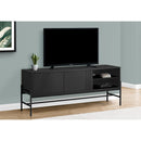 Monarch I 2734 60"L TV Stand - Black/Black Metal with Storage IMAGE 1