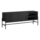 Monarch I 2734 60"L TV Stand - Black/Black Metal with Storage IMAGE 3