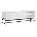 Monarch I 2738 60"L TV Stand - White/Black Metal with Storage IMAGE 3