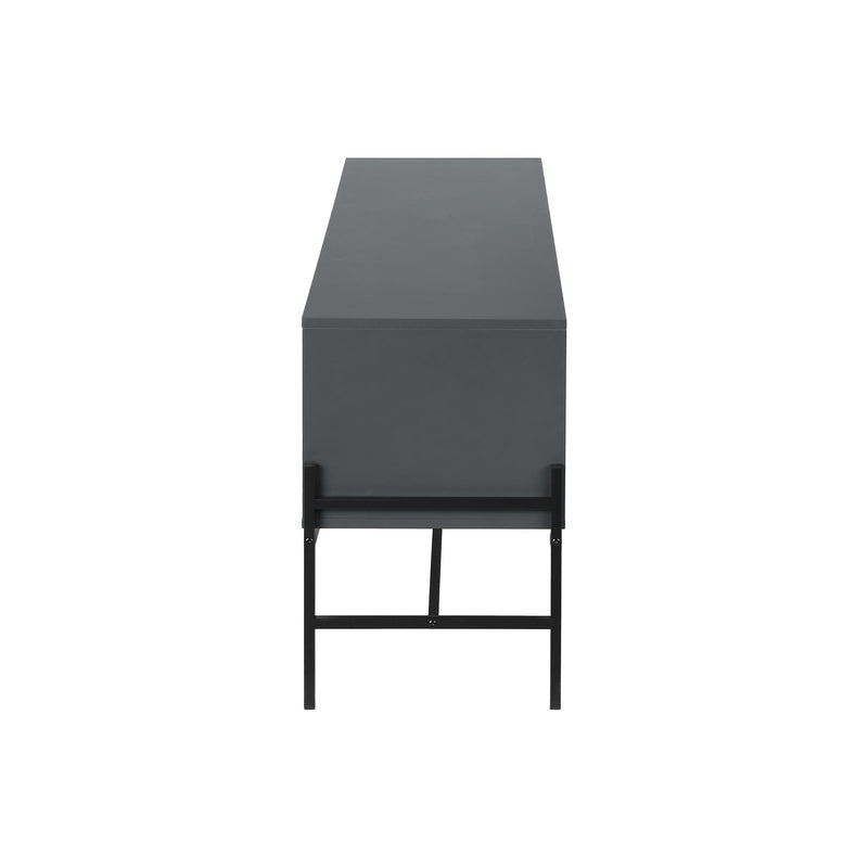 Monarch I 2739 60"L TV Stand - Grey/Black Metal with Storage IMAGE 4