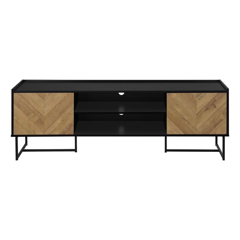 Monarch I 2752 72"L TV Stand - Black /Metal with 2 Wood-Look Doors IMAGE 3