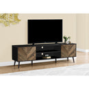 Monarch I 2781 72"L TV Stand - Black with 2 Wood-Look Doors IMAGE 1