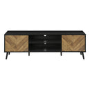 Monarch I 2781 72"L TV Stand - Black with 2 Wood-Look Doors IMAGE 3