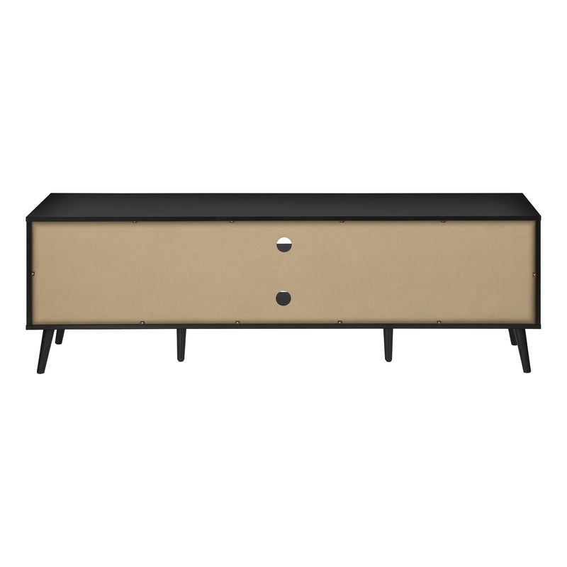 Monarch I 2781 72"L TV Stand - Black with 2 Wood-Look Doors IMAGE 5