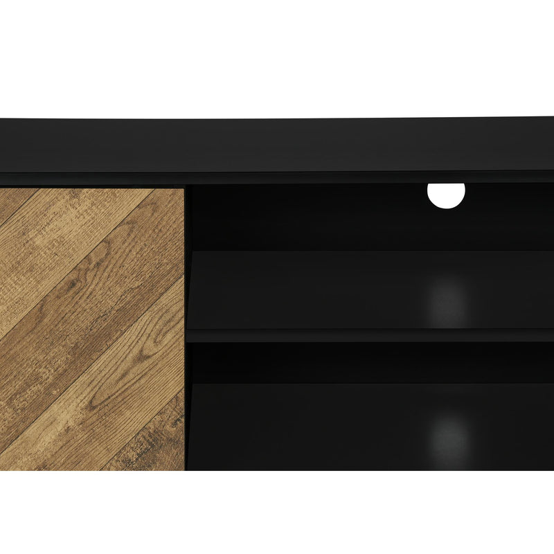 Monarch I 2781 72"L TV Stand - Black with 2 Wood-Look Doors IMAGE 8
