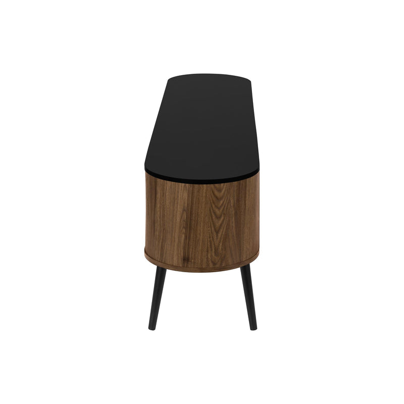 Monarch I 2798 72"L TV Stand - Black with 4 Brown Wood-Look Doors IMAGE 4