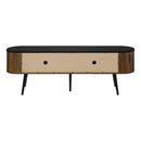 Monarch I 2798 72"L TV Stand - Black with 4 Brown Wood-Look Doors IMAGE 5