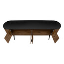 Monarch I 2798 72"L TV Stand - Black with 4 Brown Wood-Look Doors IMAGE 6