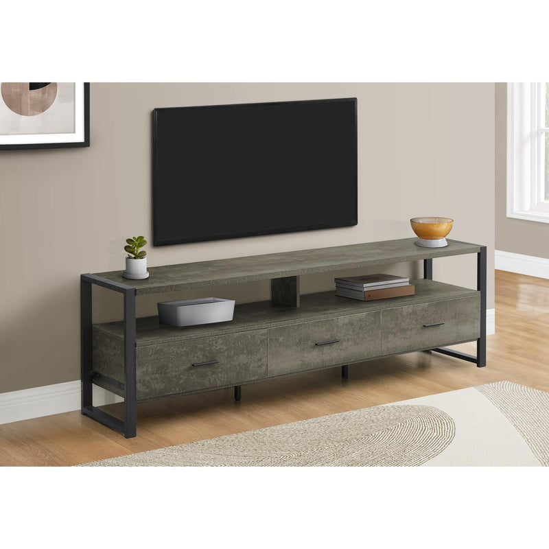 Monarch I 2847 72"L TV Stand - Dark Bronze/Black Metal IMAGE 1