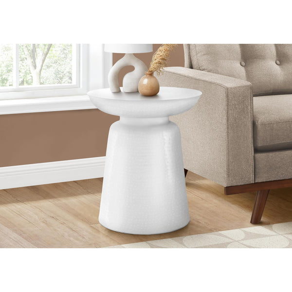 Monarch I 3917 22"H - White Textured Iron Metal Drum IMAGE 1